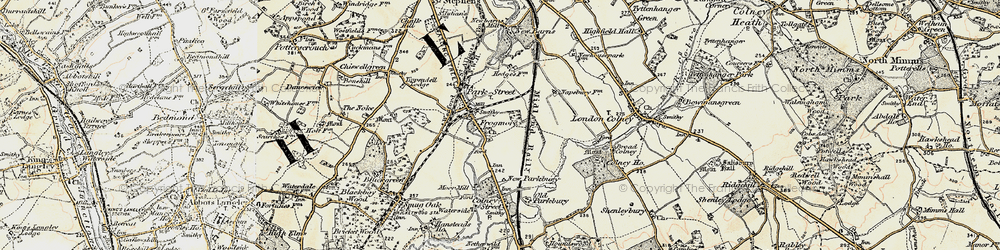 Old map of Frogmore in 1897-1898