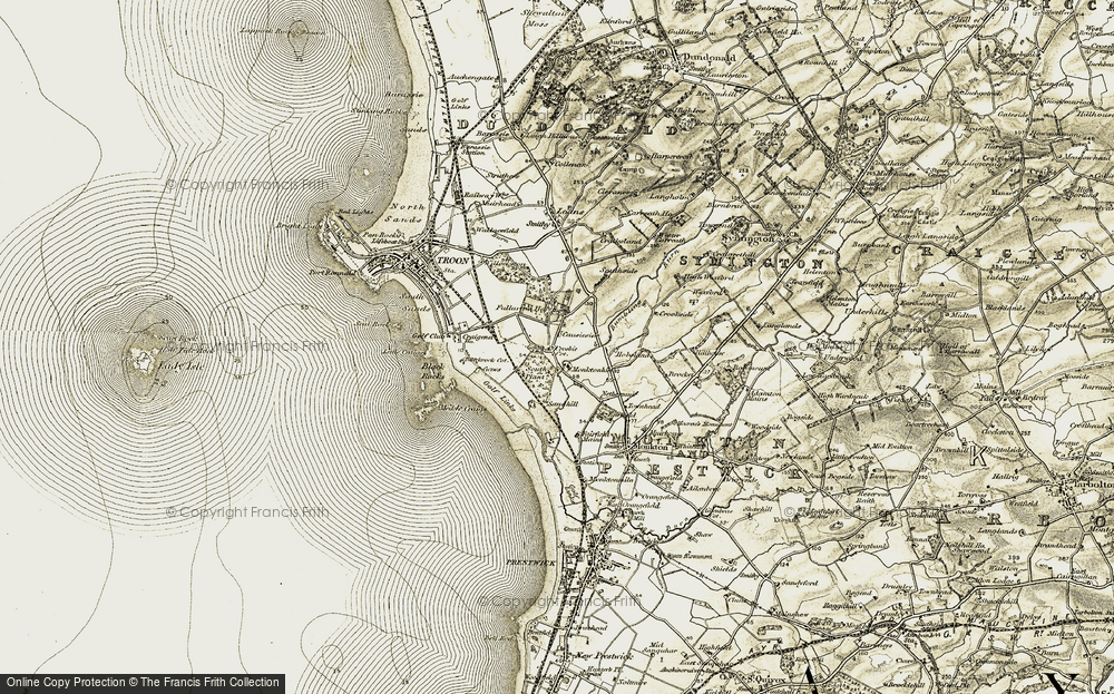Old Map of Historic Map covering Brocket in 1905-1906