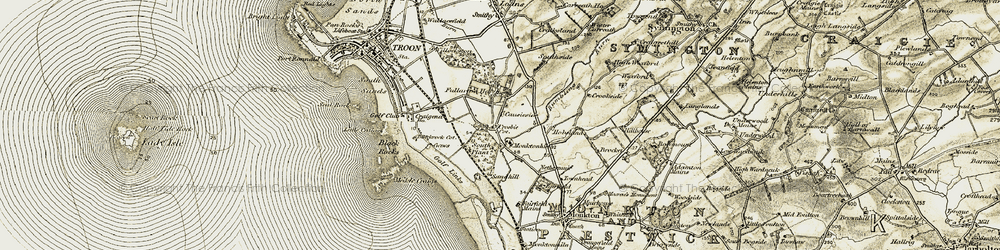 Old map of Brocket in 1905-1906