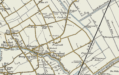 Old map of Frognall in 1901-1902