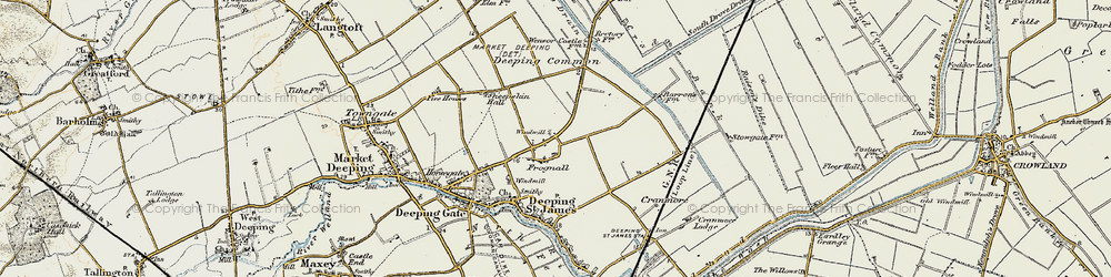 Old map of Frognall in 1901-1902