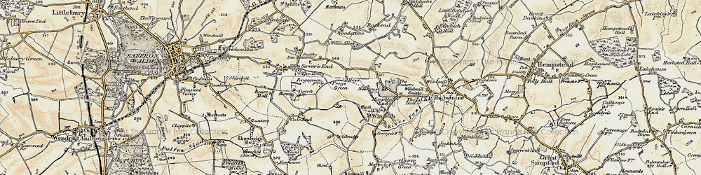 Old map of Frogs' Green in 1898-1901