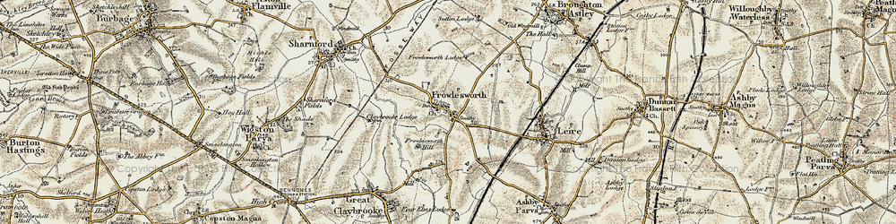 Old map of Frolesworth in 1901-1902