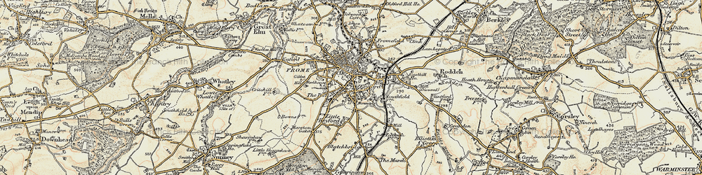 Old map of Frome in 1898-1899