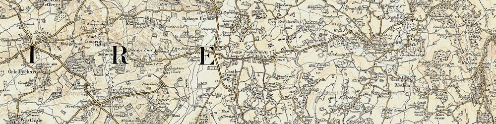 Old map of Fromes Hill in 1899-1901
