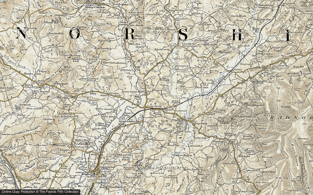 Old Map of Historic Map covering Brynhoveth in 1900-1903