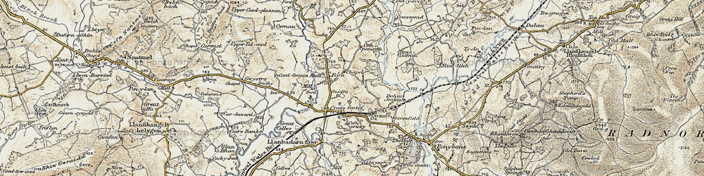 Old map of Fron in 1900-1903