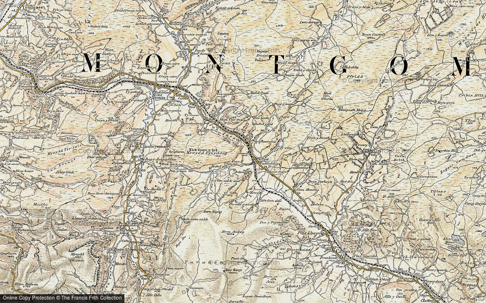Old Map of Historic Map covering Ystrad in 1902-1903
