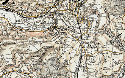 Old map of Fron Isaf in 1902-1903