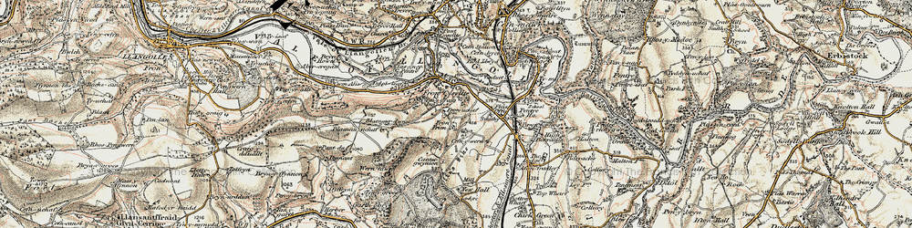 Old map of Blaenau Uchaf in 1902-1903