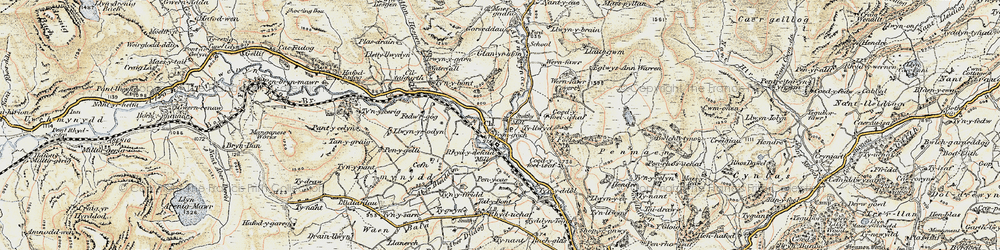 Old map of Afon Mynach in 1902-1903