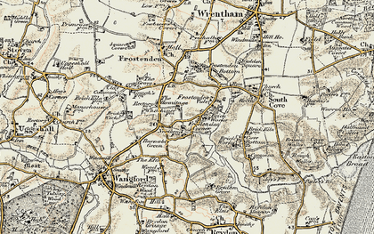 Old map of Frostenden Corner in 1901-1902