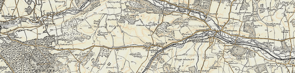 Old map of Froxfield in 1897-1899