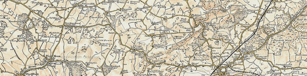 Old map of Froxfield Green in 1897-1900