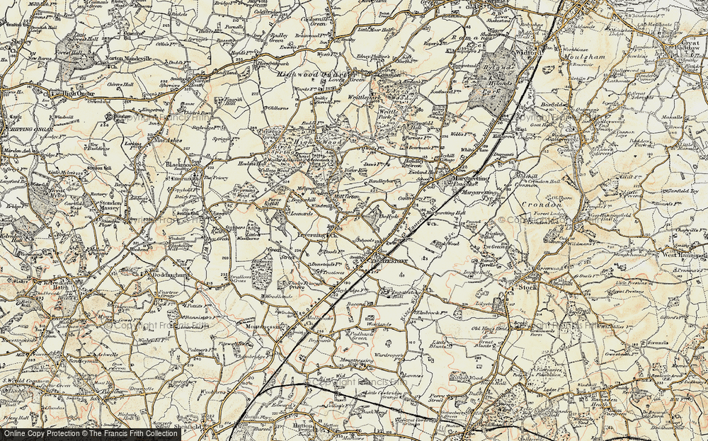 Old Map of Fryerning, 1898 in 1898