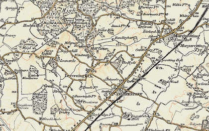 Old map of Fryerning in 1898