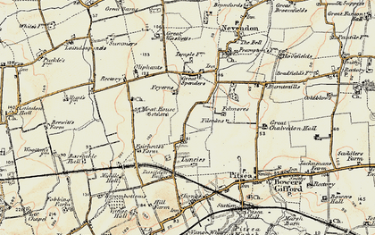 Old map of Fryerns in 1898