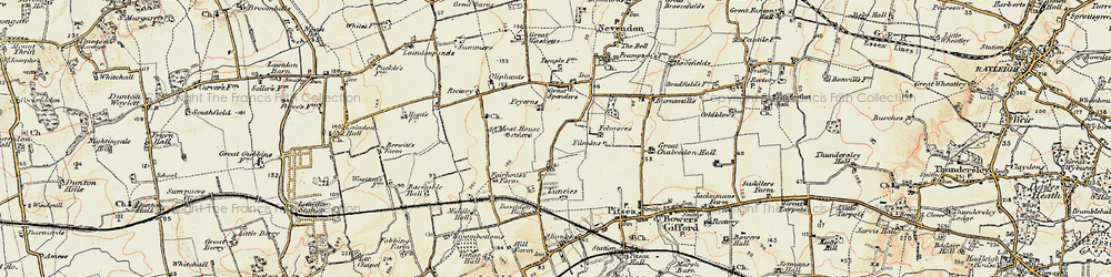 Old map of Fryerns in 1898