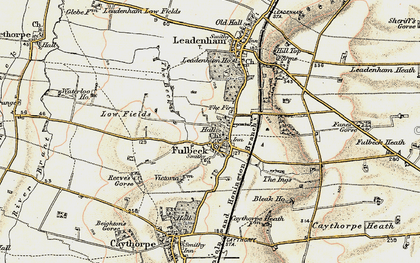 Old map of Leadenham Ho in 1902-1903