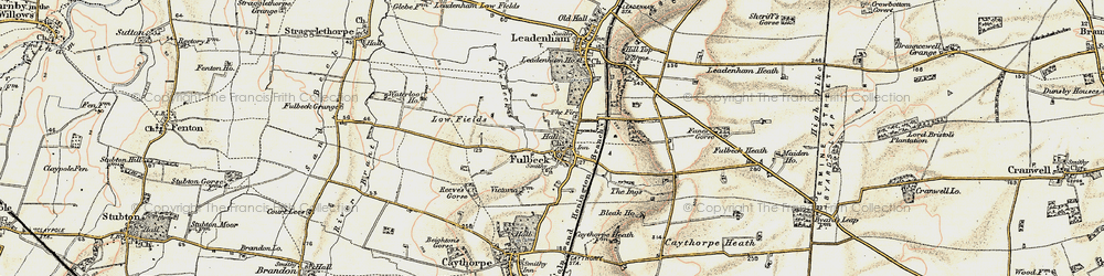 Old map of Leadenham Ho in 1902-1903