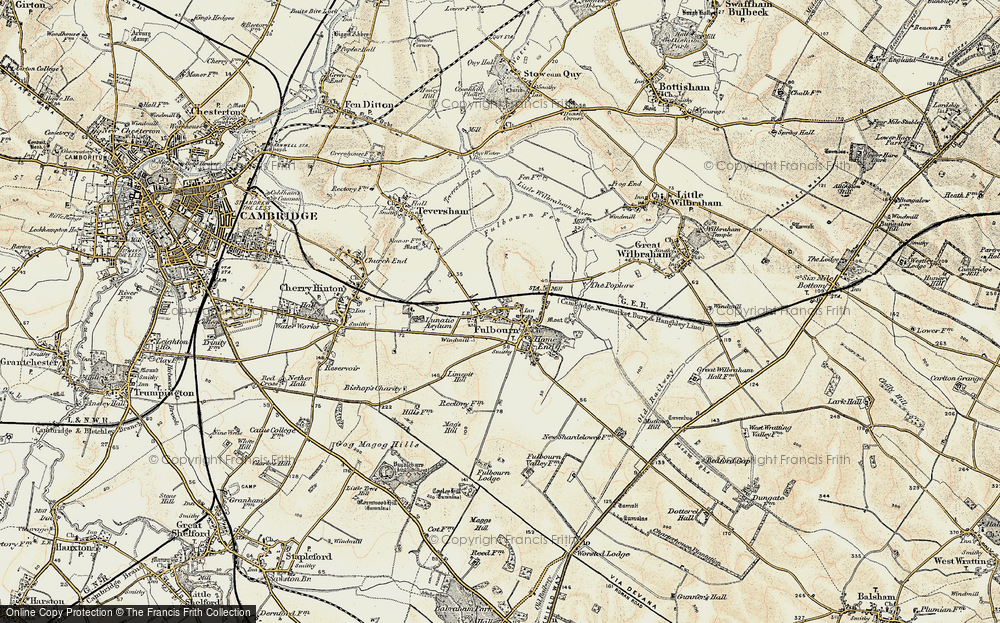Old Map of Historic Map covering Limepit Hill in 1899-1901