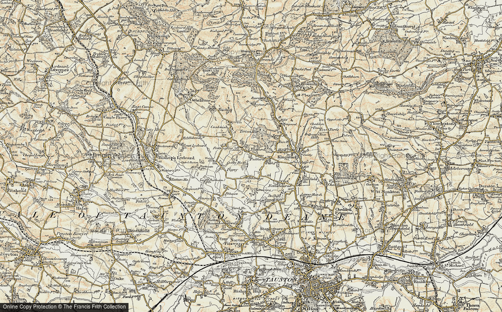 Old Map of Historic Map covering Tanyard in 1898-1900