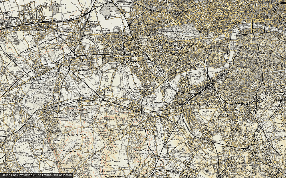 Old Map of Fulham, 1897-1909 in 1897-1909