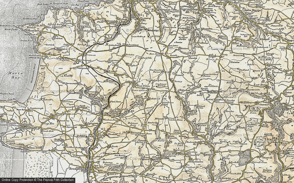 Old Map of Fullabrook, 1900 in 1900