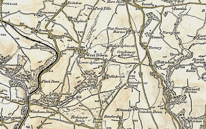 Old map of Fullabrook in 1900
