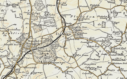 Old map of Fuller's End in 1898-1899