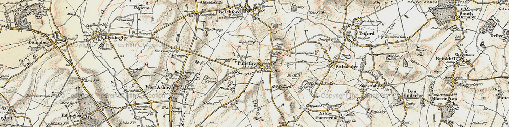 Old map of Fulletby in 1902-1903