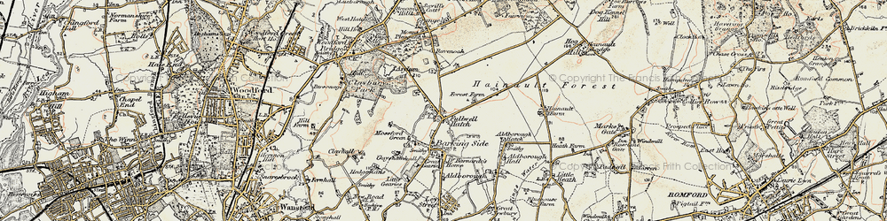 Old map of Fullwell Cross in 1897-1898