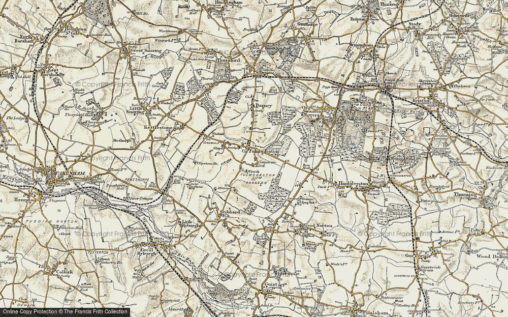Old Map of Fulmodeston, 1901-1902 in 1901-1902
