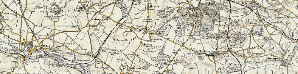 Old map of Fulmodeston in 1901-1902