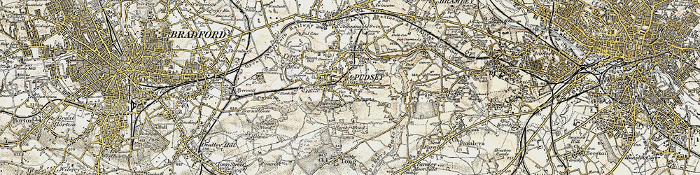 Old map of Fulneck in 1903