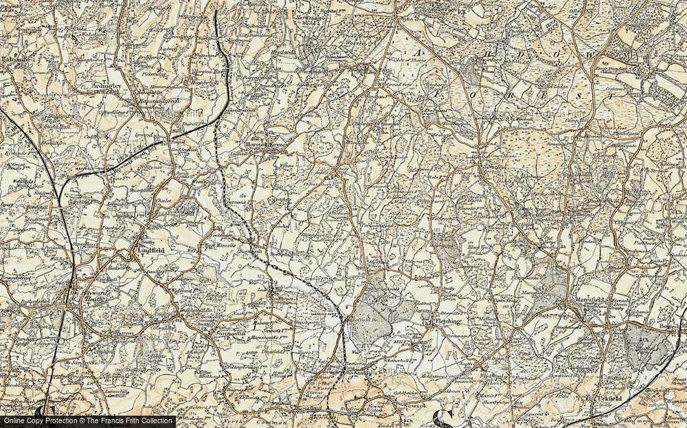 Old Map of Historic Map covering Latchetts in 1898