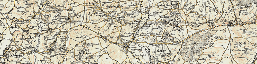 Old map of Furnham in 1898-1899