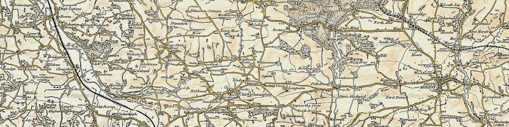Old map of Barton Cross in 1900