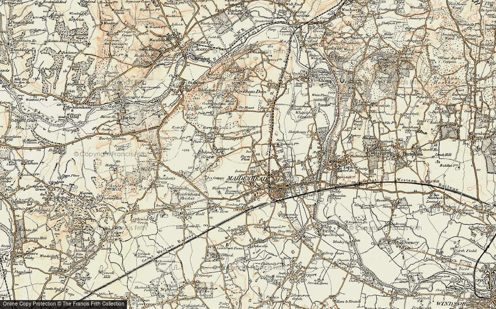 Old Map of Furze Platt, 1897-1909 in 1897-1909