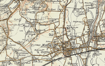 Old map of Furze Platt in 1897-1909