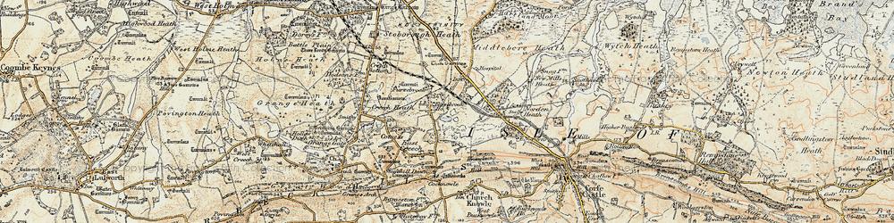 Old map of Blue Pool in 1899-1909