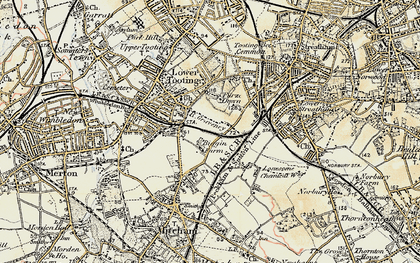 Old map of Furzedown in 1897-1909