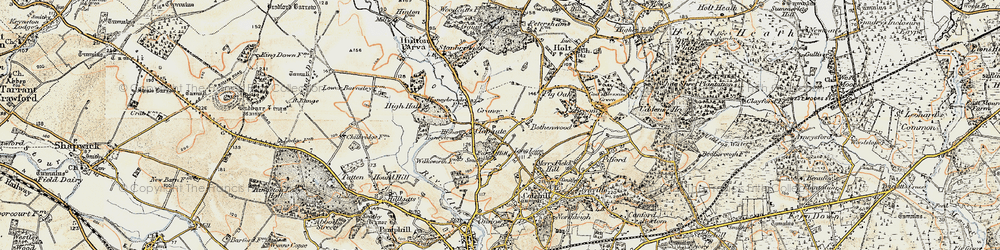 Old map of Furzehill in 1897-1909