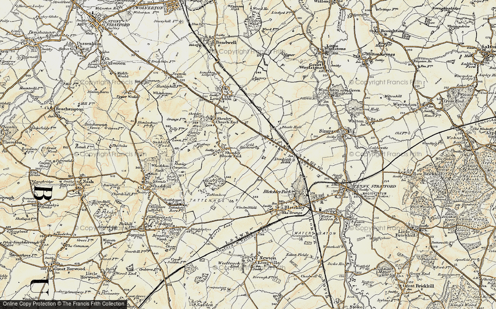 Old Map of Furzton, 1898-1901 in 1898-1901