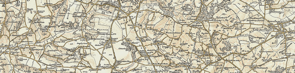Old map of Fyfett in 1898-1900