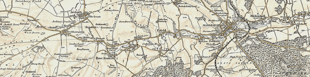 Old map of Fyfield in 1897-1899
