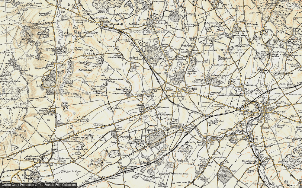 Old Map of Fyfield, 1897-1899 in 1897-1899