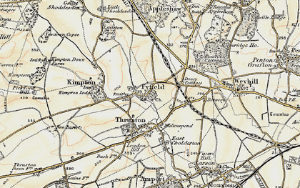 Old map of Fyfield in 1897-1899