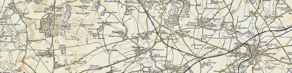 Old map of Fyfield in 1897-1899