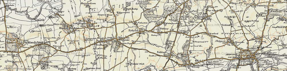 Old map of Fyfield in 1897-1899